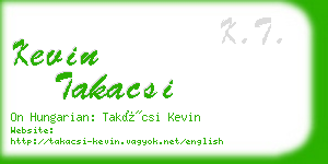 kevin takacsi business card